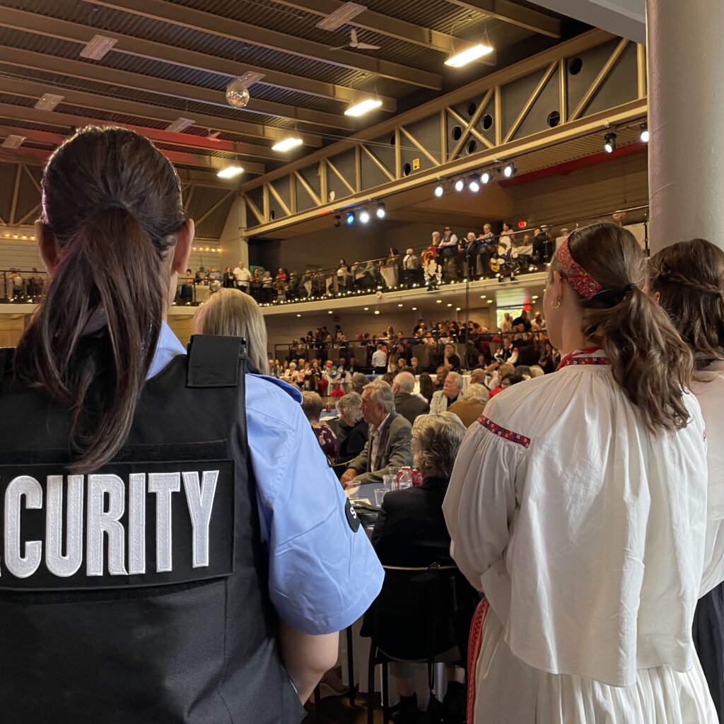 247 Gard security guard performing event security services at an event in Canada