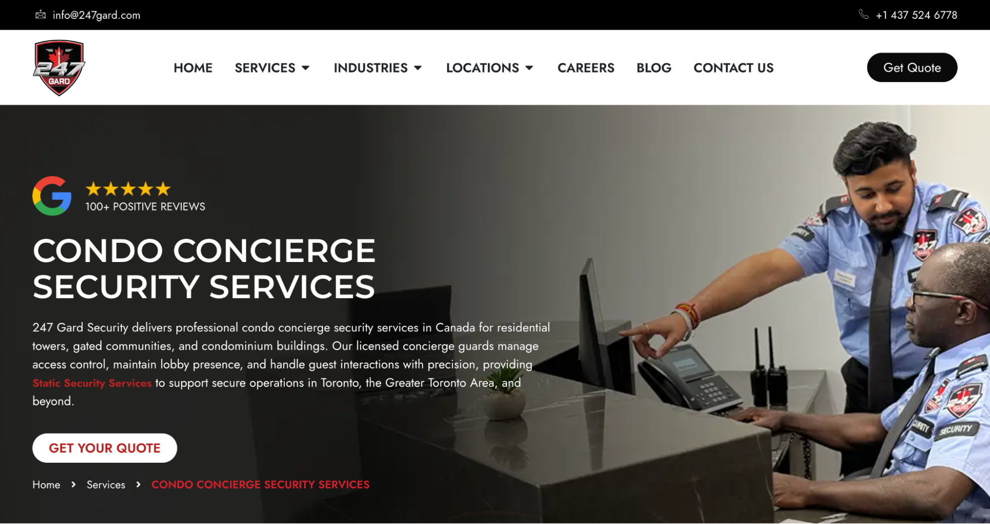 247 Gard concierge security services.
