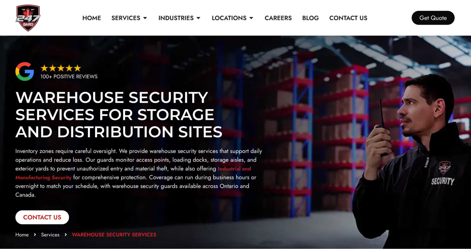 247 Gard warehouse and industrial security.