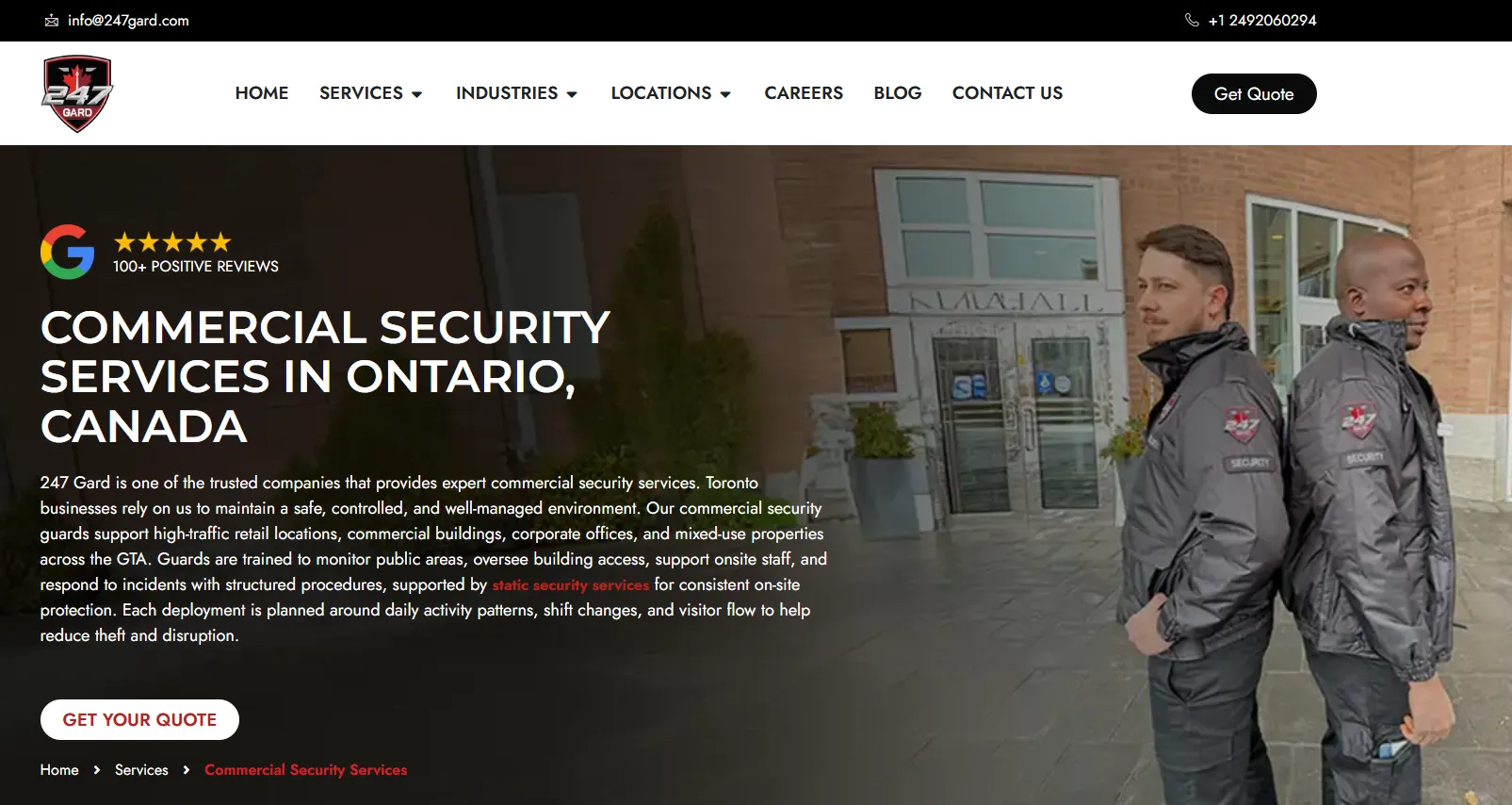247 Gard - commercial security company in Toronto.