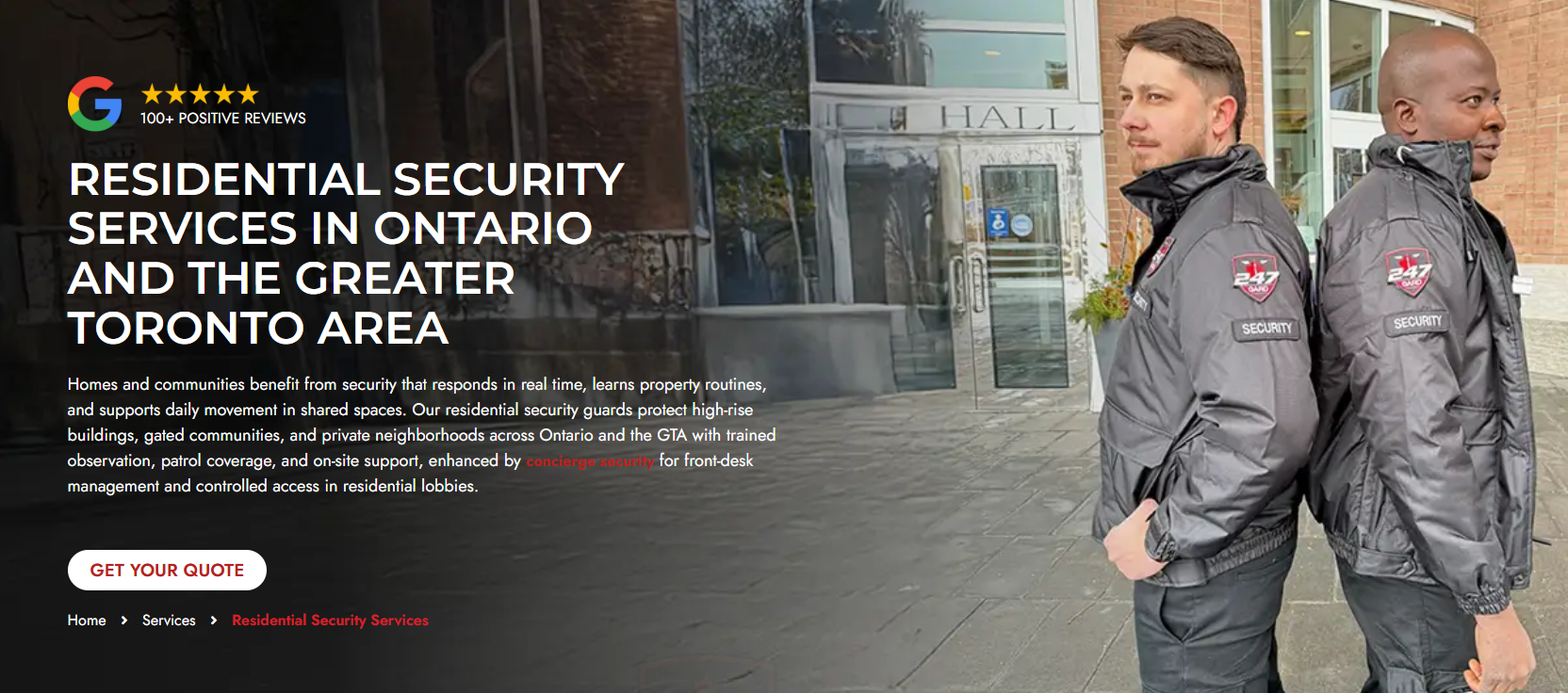 247 Gard providing security services for condos and residential buildings.