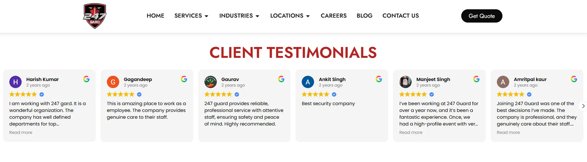 247 Gard reviews and ratings for commercial security services in Toronto.