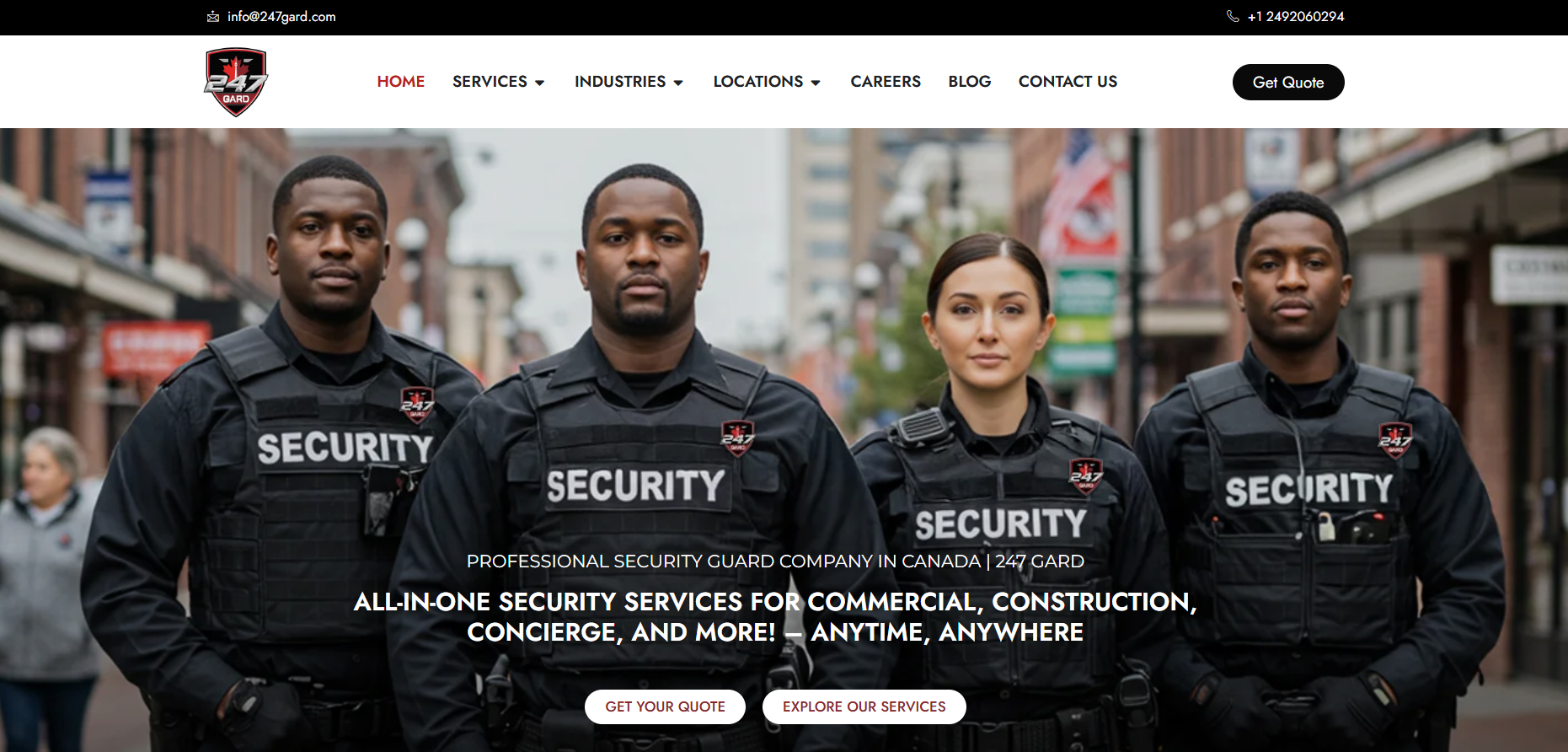 247 Gard offering a security assessment for businesses in Toronto.