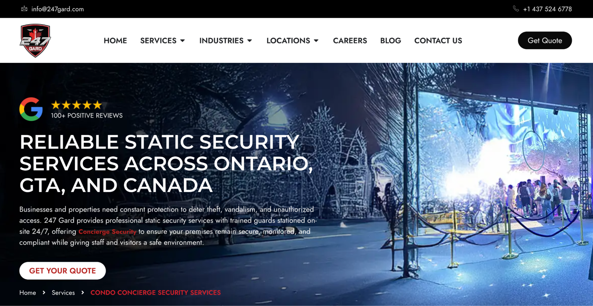 247 Gard - security guard services in Toronto.