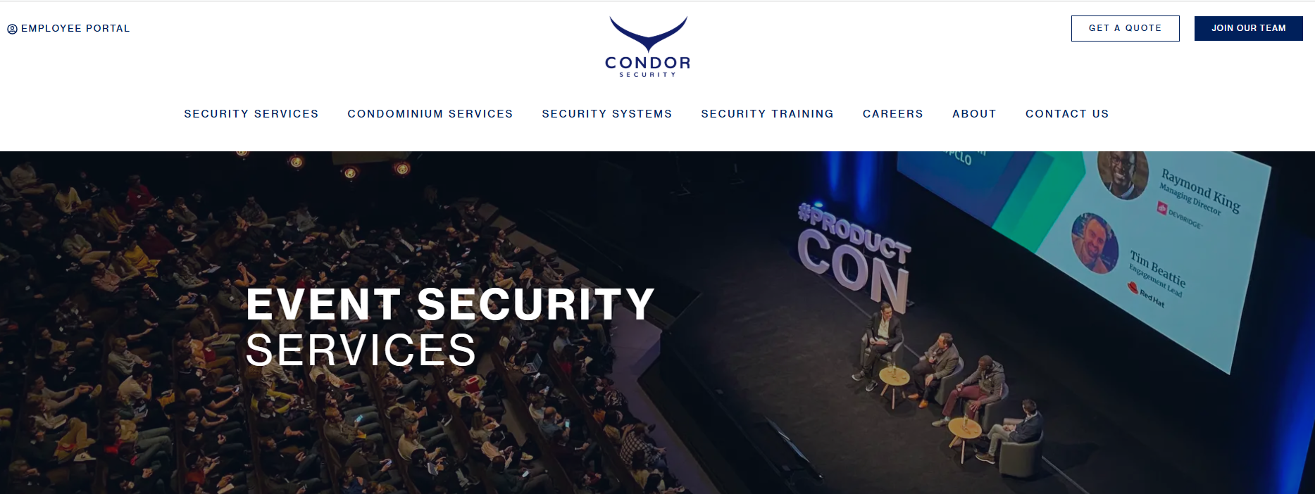 Condor Security personnel managing access and crowd safety at events.