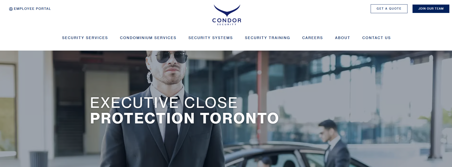 Condor Security providing executive protection and personal security services.