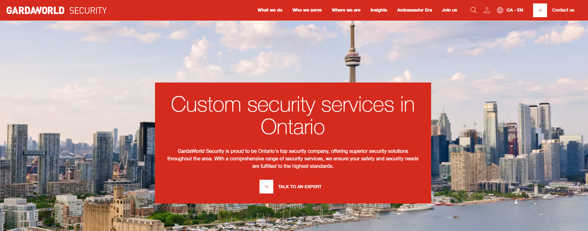 GardaWorld providing on-site security guards, mobile patrols, and concierge security.