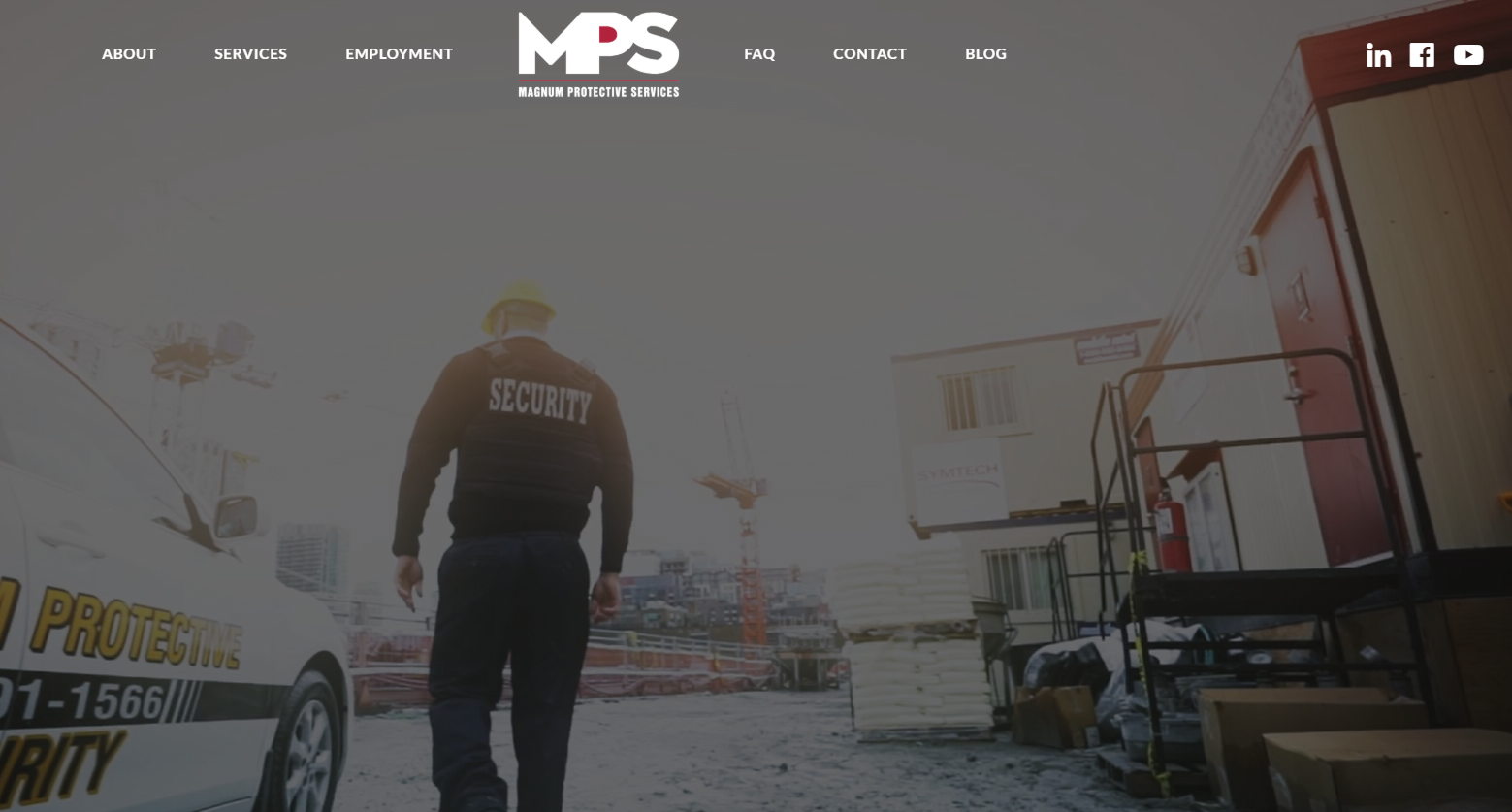 Magnum Protective Services providing security for commercial buildings, retail stores, and construction sites.