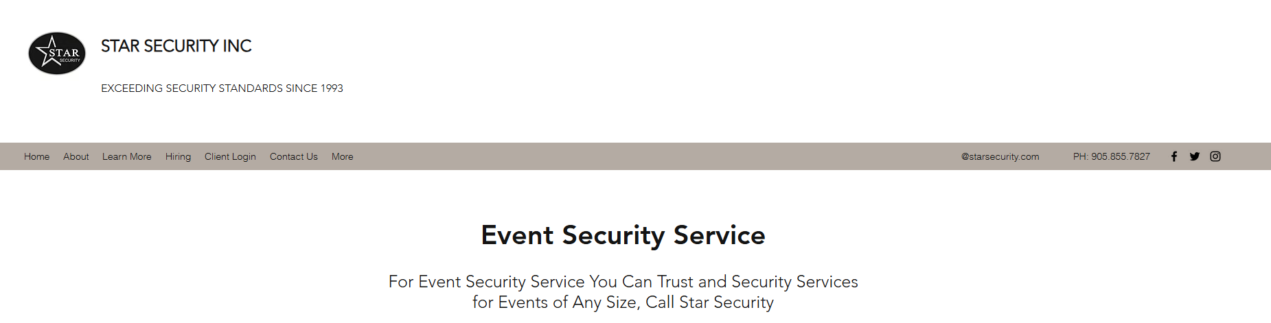 Star Security Inc. providing security for concerts, festivals, and stadium events.