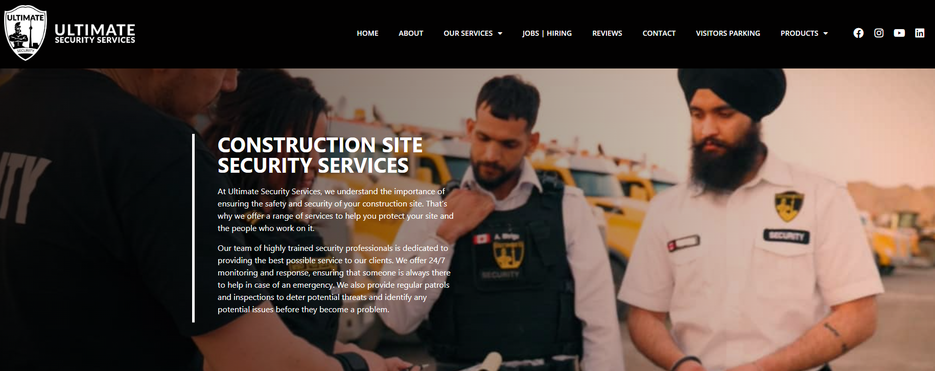 Ultimate Security Services for construction sites in Toronto.