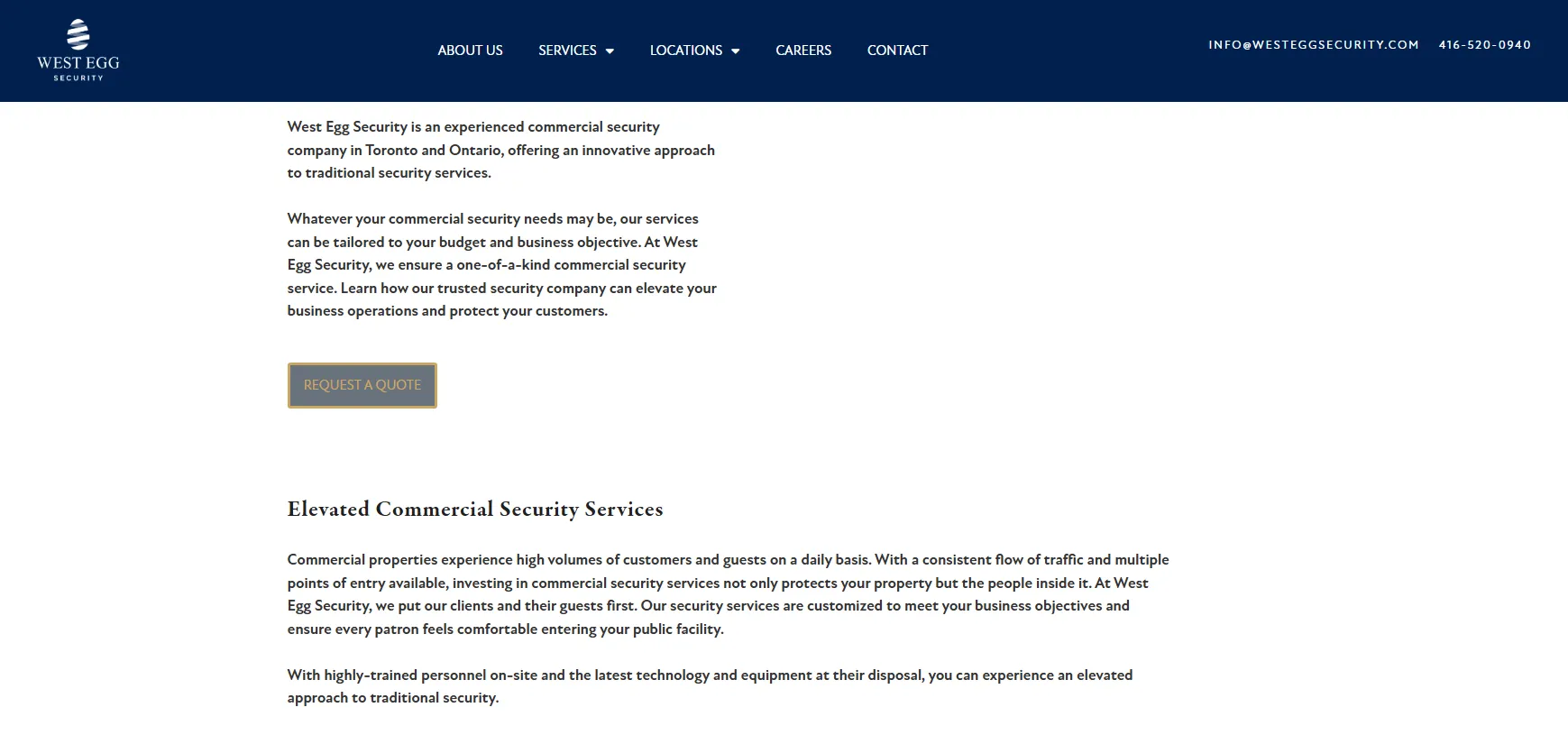 West Egg Security - commercial security companies in Toronto.