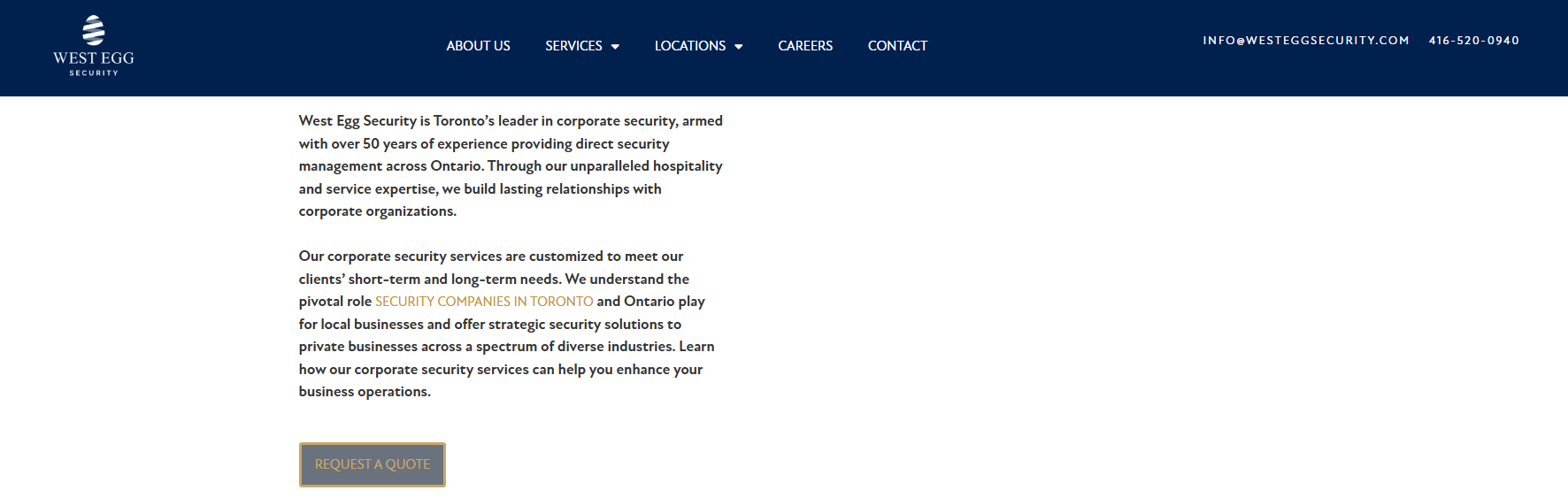 West Egg Security providing corporate security concierge and visitor management services.